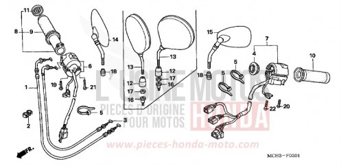 CONTACTEUR DE POIGNEE (VTX1800C15/6/7/8) VTX1800C15 de 2005